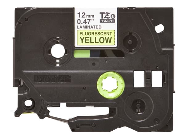 Brother TZe-C31 - Svart på fluorescerande gul - Rulle (1,2 cm x 5 m) 1 kassett(er) bandlaminat - för Brother PT-D210, D600, H110; P-Touch PT-1005, D4
