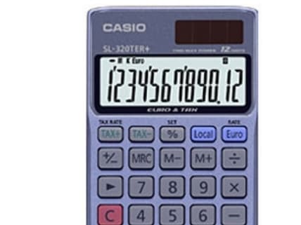 Casio SL-320TER+ - Lommekalkulator - 12 sifre - solpanel, batteri