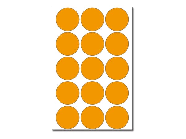 HERMA - Papir - permanent selvklebende - oransje - 32 mm rund 360 etikett(er) (24 ark x 15) runde etiketter