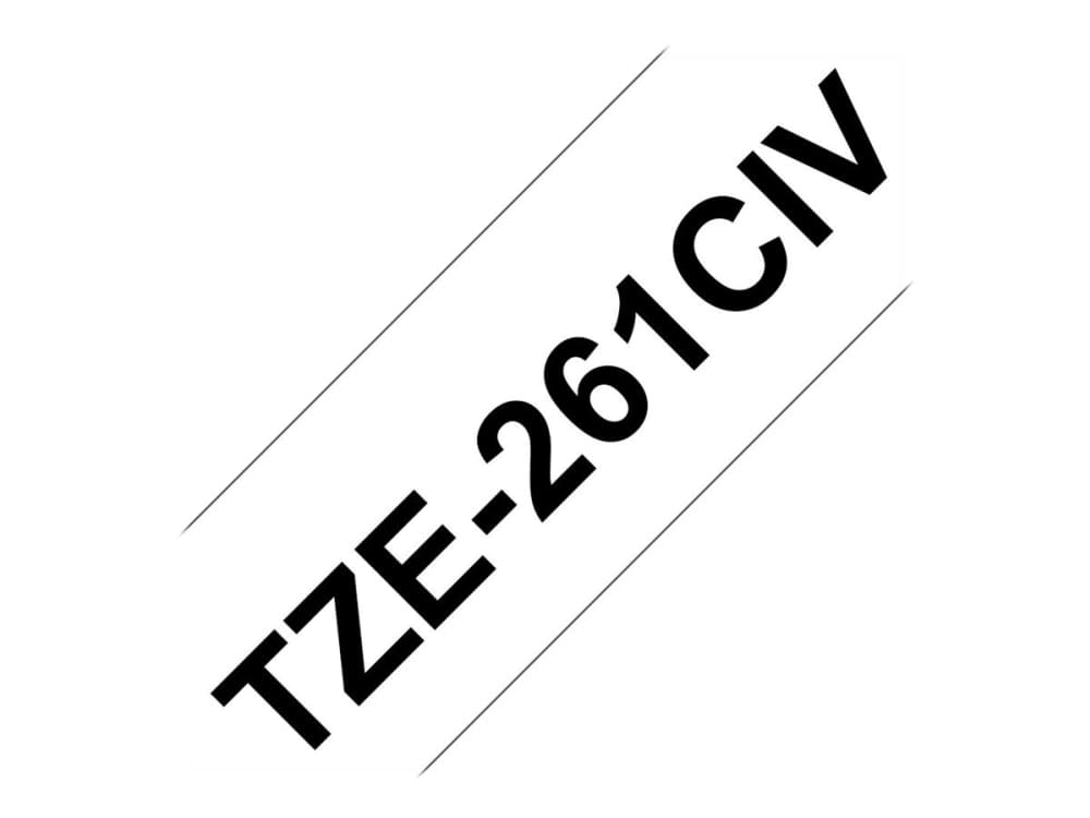 Brother TZe-261 - Svart på vitt - Rulle 3,6 cm x 8 m) 1 kassett(er) bandlaminat (paket om 20) - för P-Touch PT-3600, 530, 550, 9200, 9400, 9500, 9600