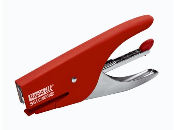 Häfttång Rapid S51 Soft Grip röd