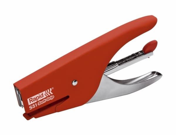 Häfttång Rapid S51 Soft Grip röd