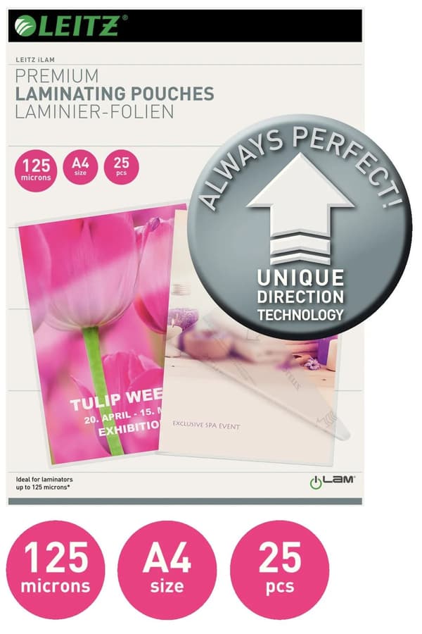 Leitz - Glanset, krystallklar - A4 (210 x 297 mm) lamineringspunger