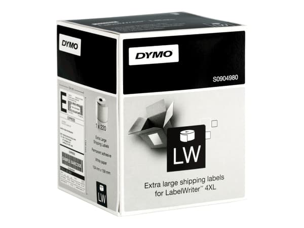 DYMO LabelWriter Extra Large Shipping Labels - 104 x 159 mm 220 etikett(er) (1 rull(er) x 220) forsendelsesetiketter - for DYMO LabelWriter 4XL