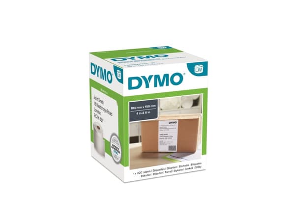 DYMO LabelWriter Extra Large Shipping Labels - 104 x 159 mm 220 etikett(er) (1 rull(er) x 220) forsendelsesetiketter - for DYMO LabelWriter 4XL