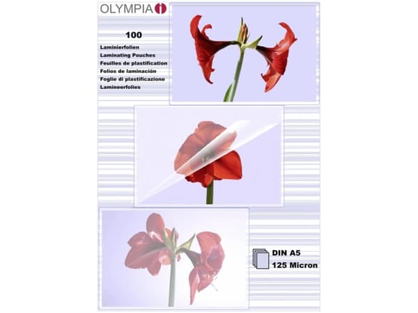 Olympia 1x100 DIN A5 125 micron, Transparent, A5, 100 styck