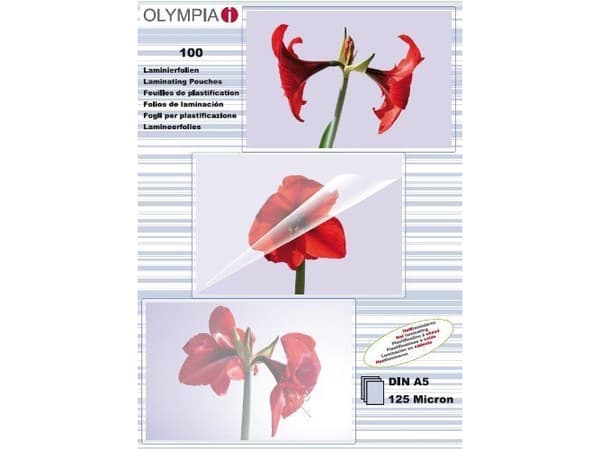 Olympia 1x100 DIN A5 125 micron, Transparent, A5, 100 styck