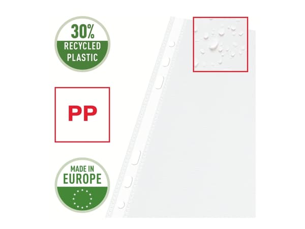 Esselte Plus - Arkbeskytter - for A5 (148 x 210 mm) - kapasitet: 30 ark - blank (en pakke 10)
