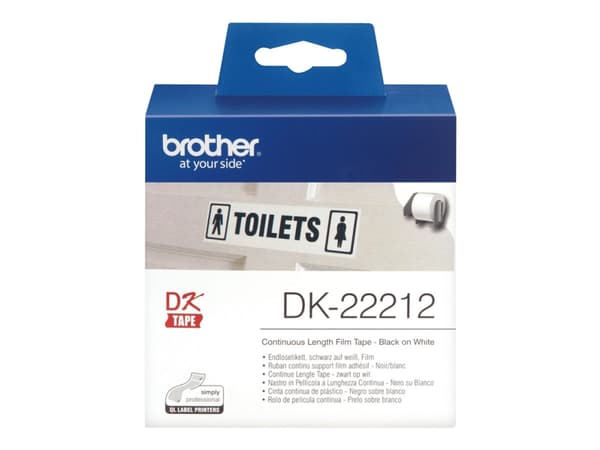 Brother DK-22212 - Permanet adhesiv - hvit - Rull (6,2 cm x 15,2 m) tape - for Brother QL-1050, 1060, 1110, 500, 550, 560, 570, 580, 600, 650, 700, 7