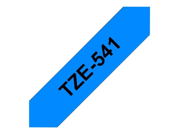 Brother TZe-541 - Standardklebemiddel - sort på blått - Rull (1,8 cm x 8 m) 1 kassett(er) laminert teip - for Brother PT-D600; P-Touch PT-1880, D450,