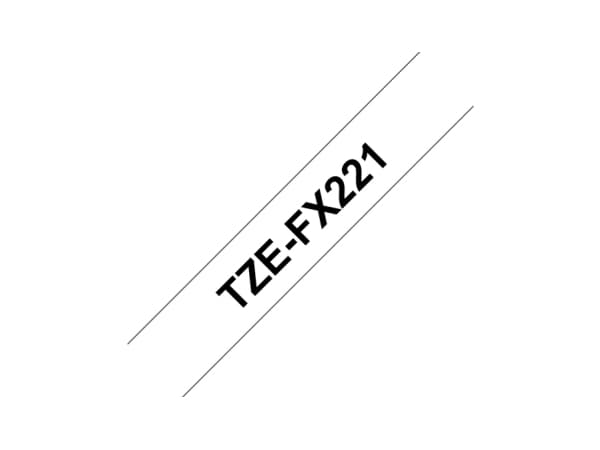 Brother TZFX221 - Svart på hvitt - Rull (0,9 cm x 8 m) fleksibelt bånd - for P-Touch PT-E310, E550, P900; P-Touch Cube Plus PT-P710; P-Touch Pro PT-H