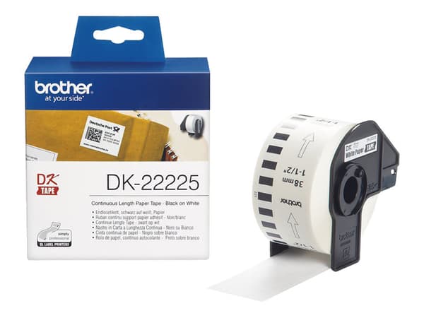 Brother DK-22225 - Papir - svart på hvitt - Rull (3,8 cm x 30,5 m) 1 rull(er) sammenhengende etiketter - for Brother QL-1050, QL-1060, QL-500, QL-550