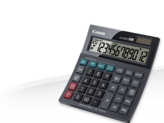 Canon AS-220RTS - Skrivebordskalkulator - 12 sifre - solpanel, batteri - mørk grå