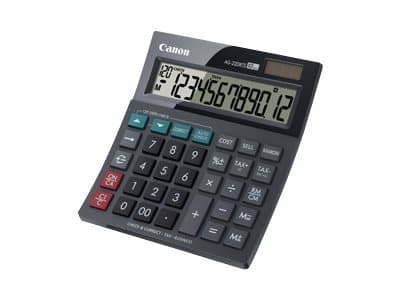 Canon AS-220RTS - Skrivebordskalkulator - 12 sifre - solpanel, batteri - mørk grå