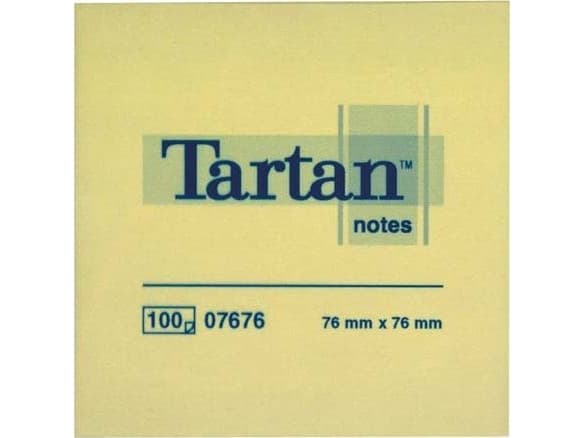 Tartan 07676 - Anteckningar - 76 x 76 mm - 100 ark - gul