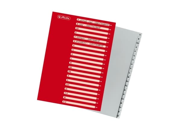 Herlitz 10843522, Kirjainvälilehti, Polypropeeni (PP), Harmaa, Muotokuva, A4