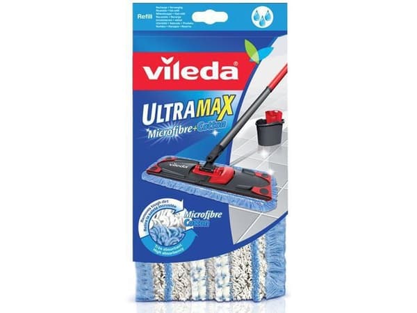 Vileda 4023103139022, Mopphuvud, Blå, Vit, Bomull, Mikrofiber, Polyamid, Polyester, 1 styck