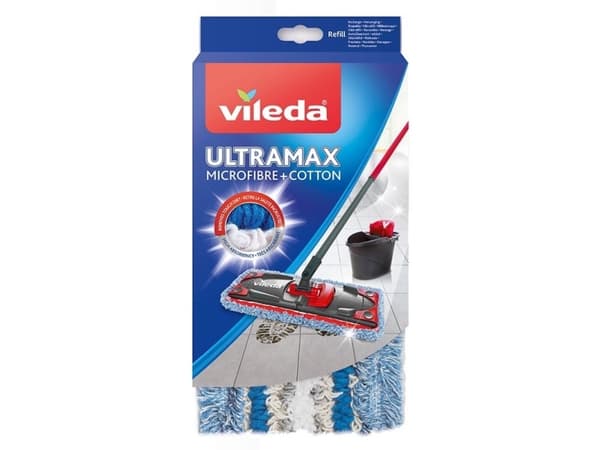 Vileda 4023103139022, Mopphuvud, Blå, Vit, Bomull, Mikrofiber, Polyamid, Polyester, 1 styck