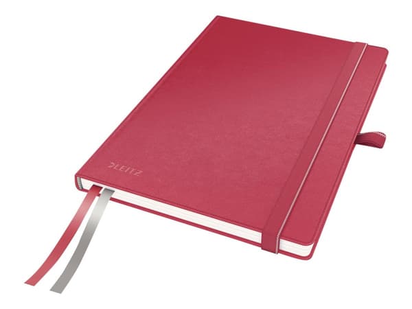 Leitz Complete - Anteckningsblock - fodralbunden - A5 (148 x 210 mm) - 80 ark - elfenbenspapper - fyrkantig - rött skydd