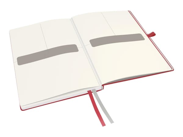 Leitz Complete - Anteckningsblock - fodralbunden - A5 (148 x 210 mm) - 80 ark - elfenbenspapper - fyrkantig - rött skydd