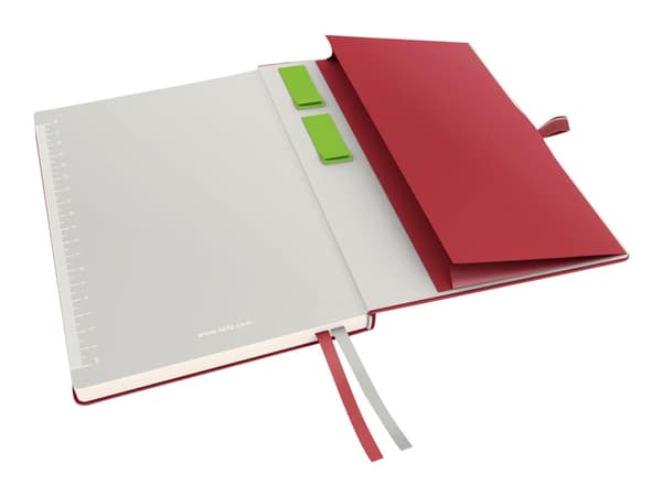 Leitz Complete - Anteckningsblock - fodralbunden - A5 (148 x 210 mm) - 80 ark - elfenbenspapper - fyrkantig - rött skydd