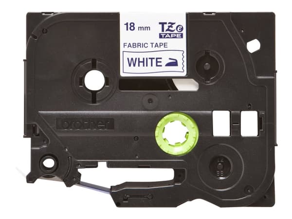 Brother TZe-FA4B - Hvitt på blått - Rull (1,8 cm x 3 m) 1 kassett(er) påstrykingsbånd - for P-Touch PT-3600, D400, D450, D600, E300, E550, H101, H300