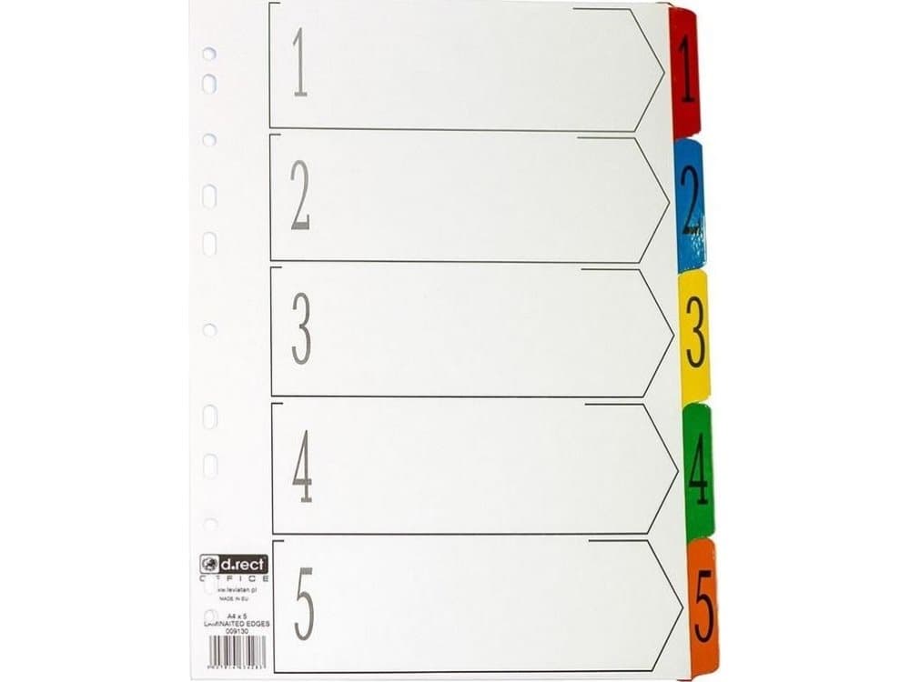Folder D.Rect Cardboard spacers 1-5 index laminated D.RECT