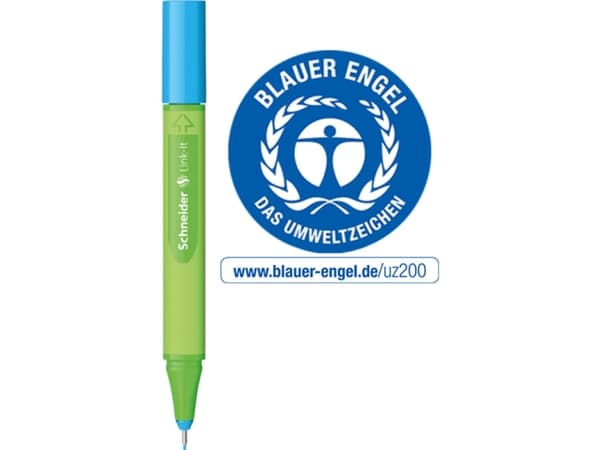 Schneider Schreibgeräte Link-It, Blå, Blå, Grønn, Plast, Trekant, Mineral-blue, Fiber