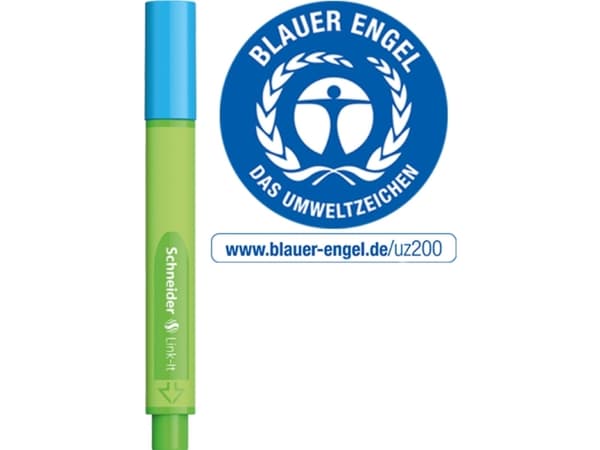 Schneider Schreibgeräte Link-It, Blå, Blå, Grønn, Plast, Trekant, Mineral-blue, Fiber