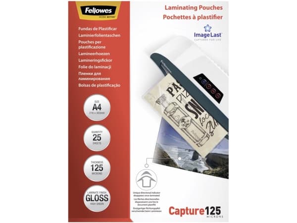 Fellowes ImageLast - 125 mikroner - 25-pack - glanset - glanset - A4 (210 x 297 mm) lamineringspunger