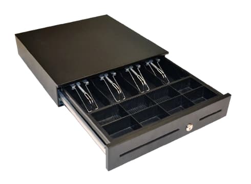 APG Cash Drawer ECD410, Sähkökäyttöinen kassalipas, Terästä, Musta, 24 V, 410 mm, 420 mm
