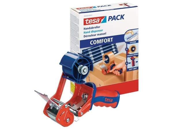 Tapedispenser, Tesa 6400 Comfort, hånd, pakketape op til 5 cm