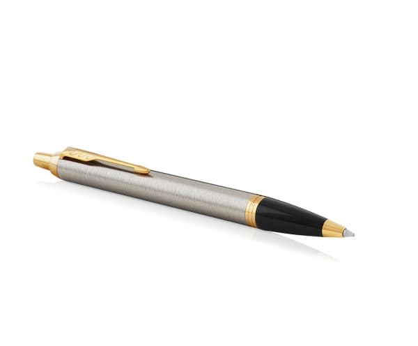 Parker IM Brushed Metal, Fastklämbar, indragbar kulspetspenna, Blå, 1 styck, Medium