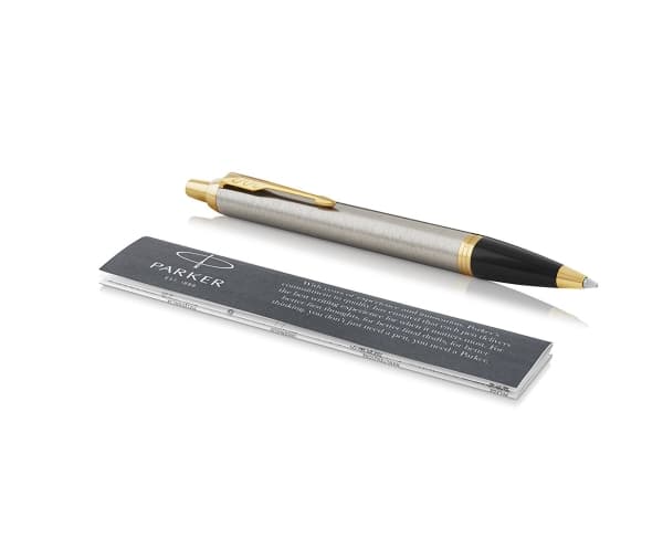 Parker IM Brushed Metal, Fastklämbar, indragbar kulspetspenna, Blå, 1 styck, Medium