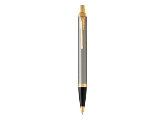 Parker IM Brushed Metal, Fastklämbar, indragbar kulspetspenna, Blå, 1 styck, Medium