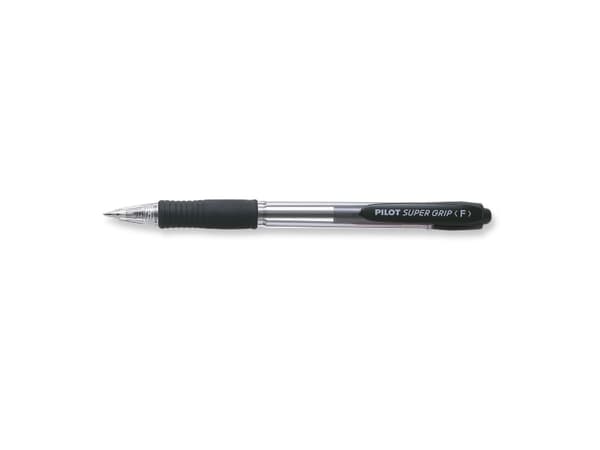 Kuglepen Pilot Supergrip Fine sort - (12 stk.)