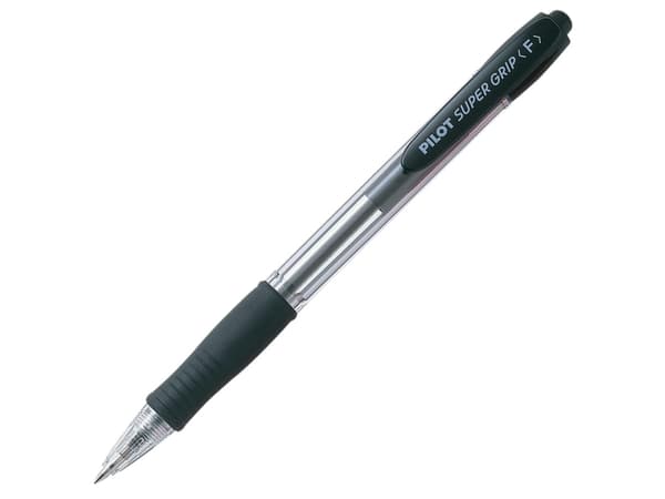 Kuglepen Pilot Supergrip Fine sort - (12 stk.)