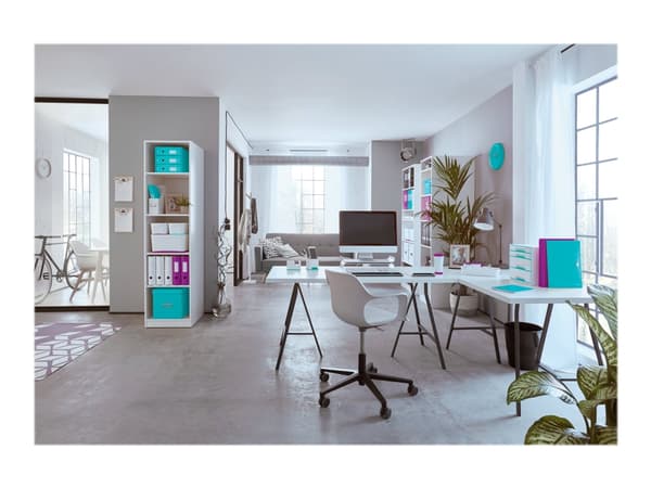 Leitz WOW - Klokke - kvarts - veggmonterbar - 29 cm - ice blue with geometric pattern