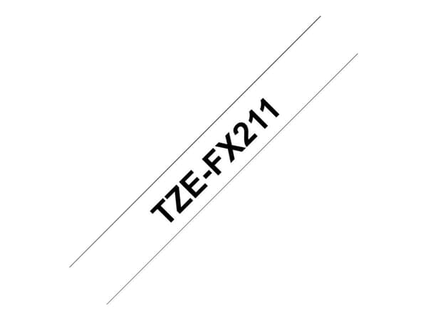 Brother TZe-FX211 - Svart på hvitt - Rull (0,6 cm x 8 m) 1 kassett(er) fleksibelt bånd - for Brother PT-D210, D600, H110, H200; P-Touch PT-E310, E550