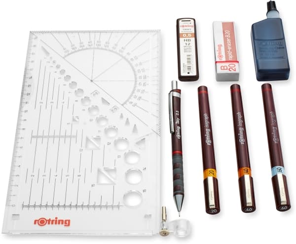 Rotring S0699390, Mekaaninen kynä, Tekninen kynä, Musta, 0.2,0.4,0.6 mm, 1 kpl