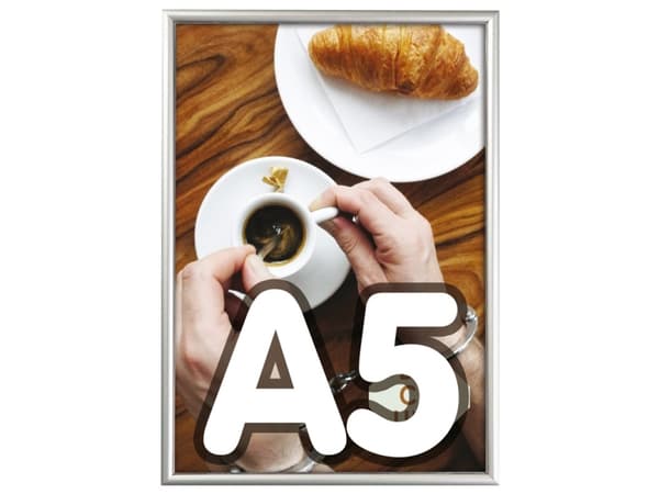 Snapframe Agenda A5 Twin Light 25mm aluminiumram för vägg