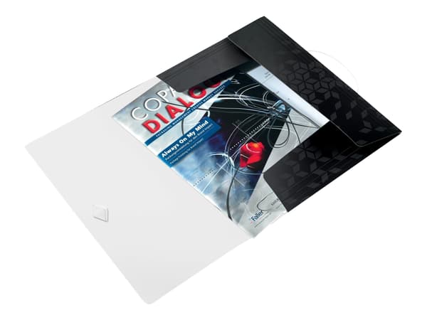 Leitz WOW - 3-fliksmappe - for A4 (210 x 297 mm) - kapasitet: 150 ark - svart