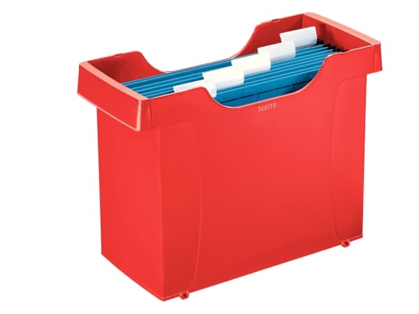 Leitz Plus - Hengefilboks - for A4 - kapasitet: 20 filer - rød
