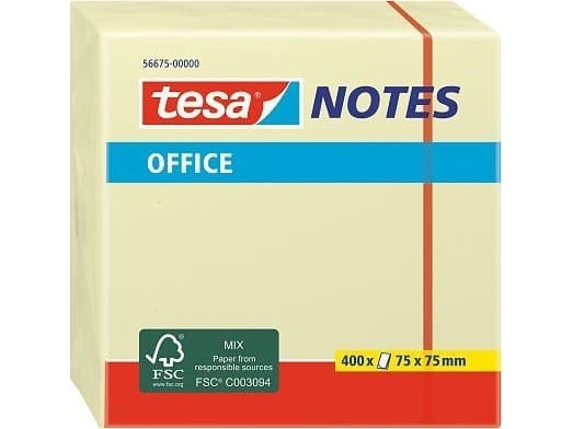 TESA 56675, Torg, Gul, papper, 75 mm, 75 mm, 400 ark