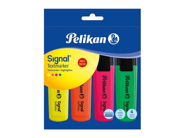 Pelikan 804707, 4 stykker, Assorterte farger, Meisel tupp, Assorterte farger, Rektangel, Blister