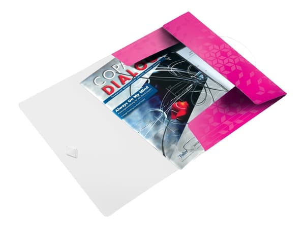 Leitz WOW - 3-fliksmappe - bokryggbredde: 15 mm - for A4 (210 x 297 mm) - kapasitet: 150 ark - metallisk rosa
