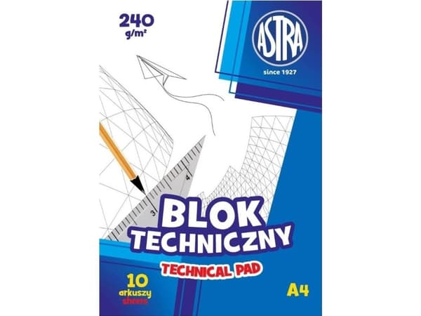 Astra Technical Block A4 10k valkoinen 240g 10kpl.