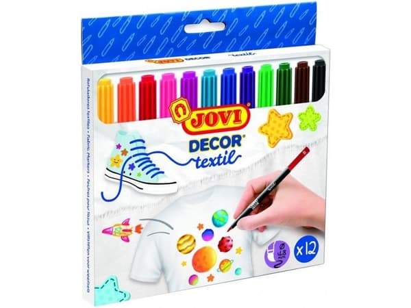Decorative fabric markers 12 colors JOVI