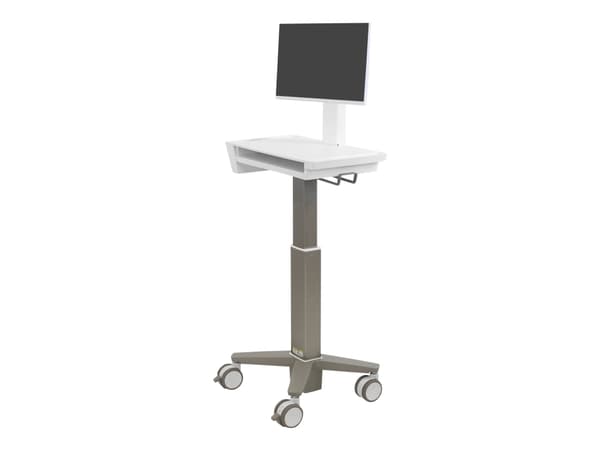 Ergotron CareFit Slim 2.0 - Vagn - lätt - för Allt-i-ett/LCD-display - medicinsk - aluminium, kvalitetsplast, zinkpläterad stål - vit, varmt grå - sk
