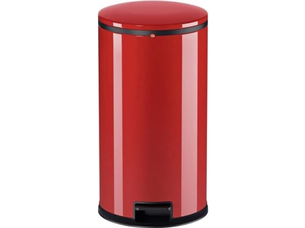 Hailo Pure L 0530-040 Avfallsbehållare 25 l Stålplatta (Ø x H) 390 mm x 600 mm Röd Fotmanövrerad trämekanism, självstängande lock 1 st